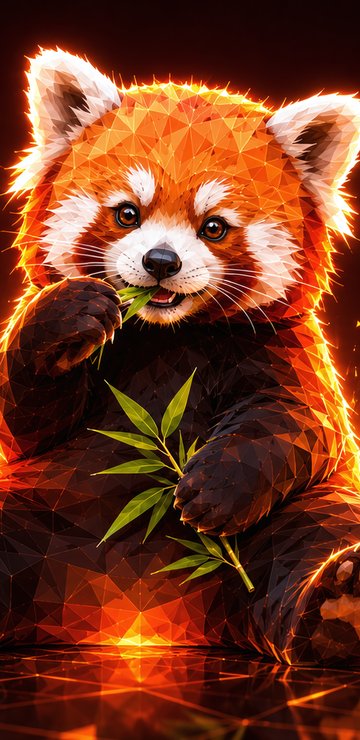 Red panda in low poly - Wallpapers for Samsung in 360x740 resolution