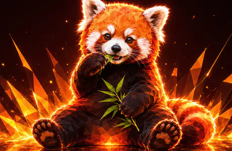 HDV 720p wallpapers (1280x720): low poly, red panda, wild animals, cute animals