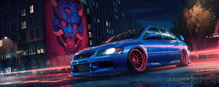 Обои машины: Mitsubishi Lancer Evolution, кастомизация, небоскрёбы, улица