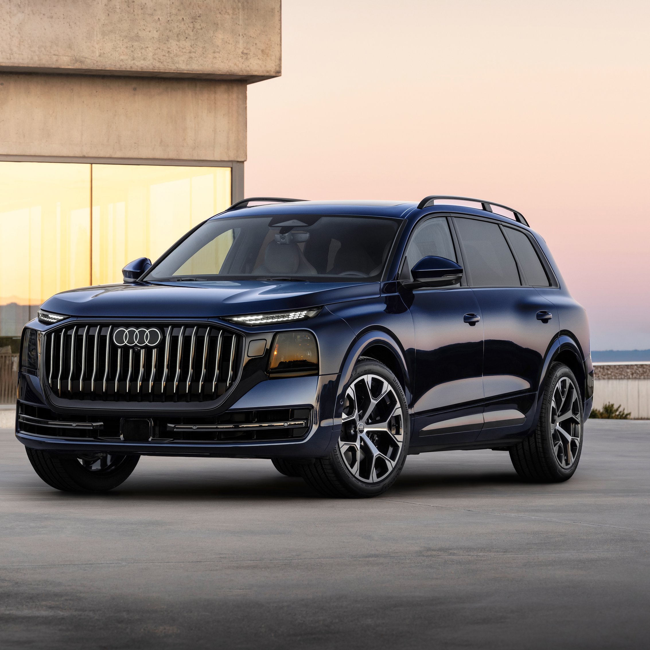 Luxury Audi Q9 at sunset villa - Wallpapers for iPad mini 8.3″ in 2266x2266 resolution