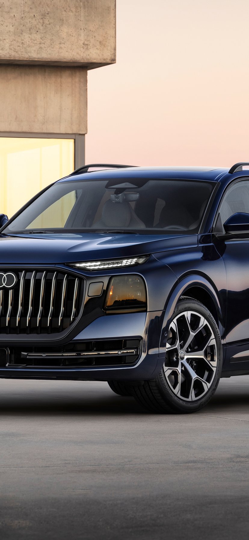 Luxury Audi Q9 at sunset villa - Wallpapers for iPhone 11/XR in 828x1792 resolution