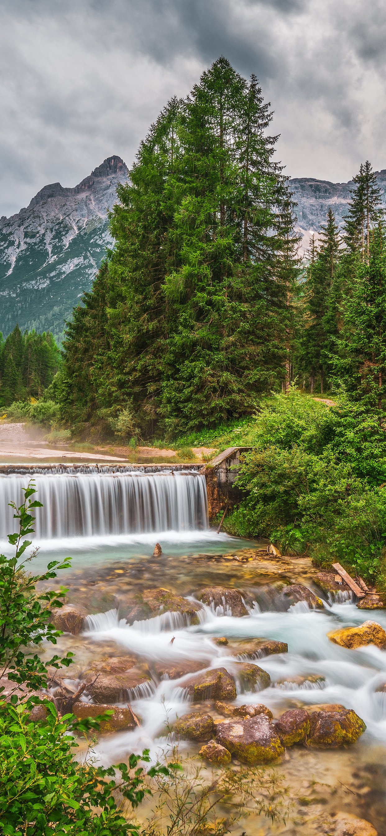 Forest Waterfall in Mountain Landscape - Wallpapers for iPhone 11 Pro Max in 1242x2688 resolution