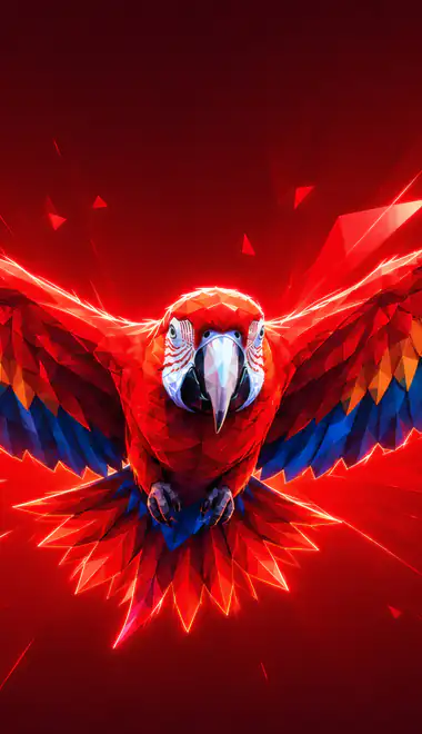 Wallpapers for Xiaomi Redmi 10C/C40/C51, Samsung Galaxy A12/A02s/A03/M12 (720x1600): low poly, macaw, parrot, bird