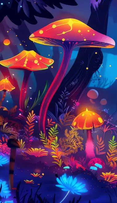 Wallpapers for iPhone 17 Pro/17/16 Pro (1206x2622): fairy world, mushrooms, imagination, forest