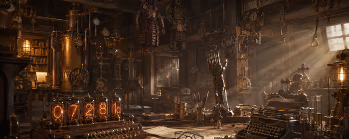 Interior design wallpapers: steampunk, retro, workshop, workspace