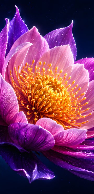 Glowing Lotus Flower in Galaxy Night - Wallpapers for Samsung in 360x740 resolution