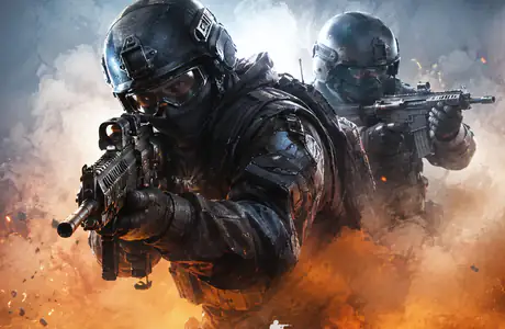 Обои игры для двух мониторов (7680x2160): Counter-Strike, солдат, боец, шутер