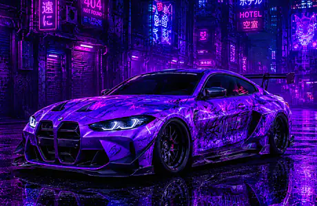 Обои для Apple iPad 1 (1024x1024): BMW M4, киберпанк, обвес, карбон