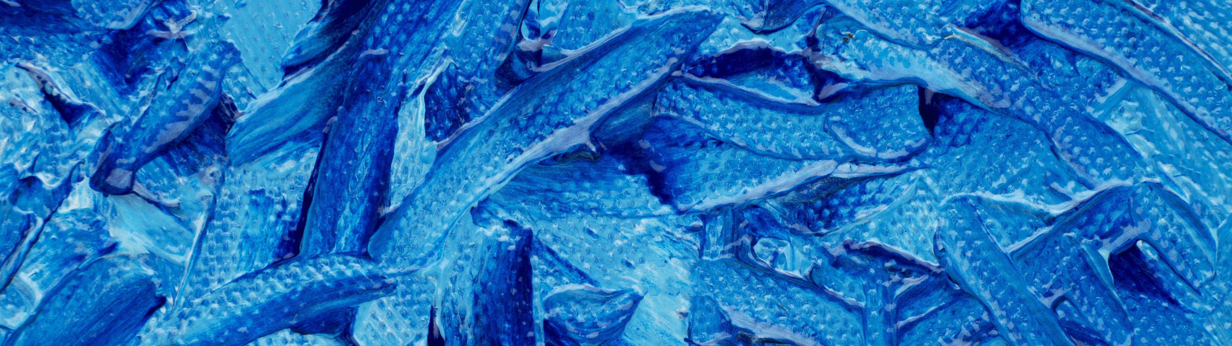 Abstract Blue Paint Brushstrokes - UltraWide 32:9 wallpapers in 5120x1440 resolution