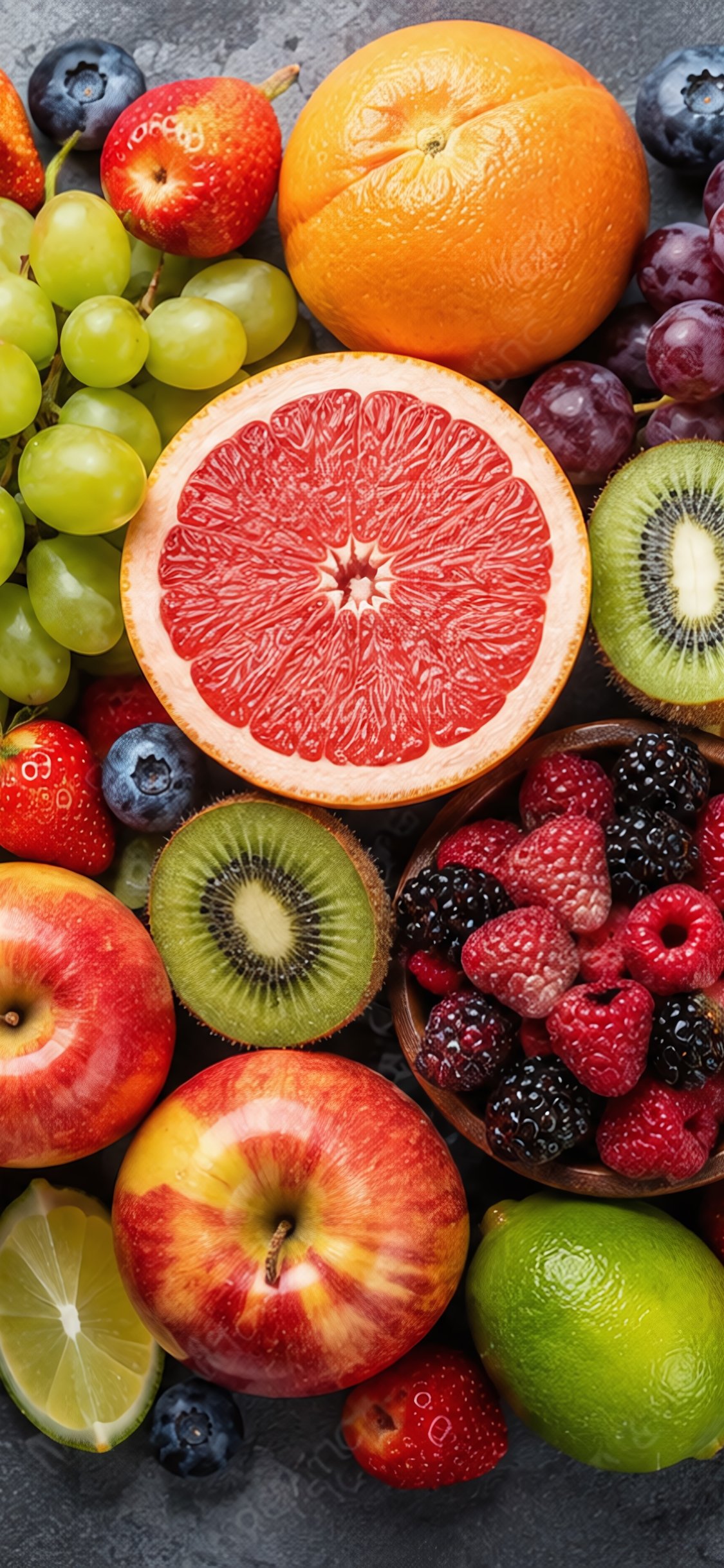 Dense Fruit and Berry Arrangement - Wallpapers for iPhone X/XS/11 Pro in 1125x2436 resolution