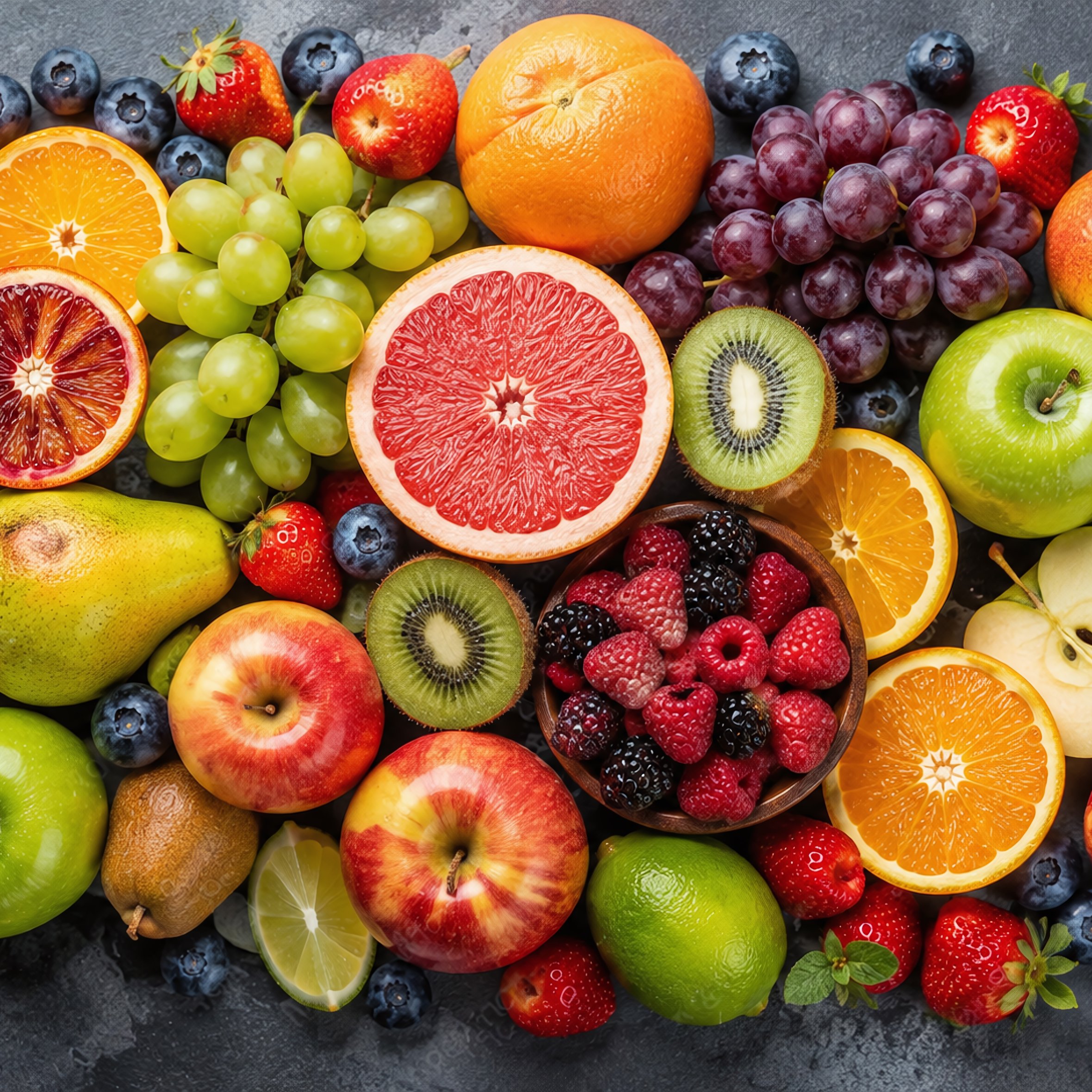 Dense Fruit and Berry Arrangement - Wallpapers for iPad Air 10.9″ in 2360x2360 resolution