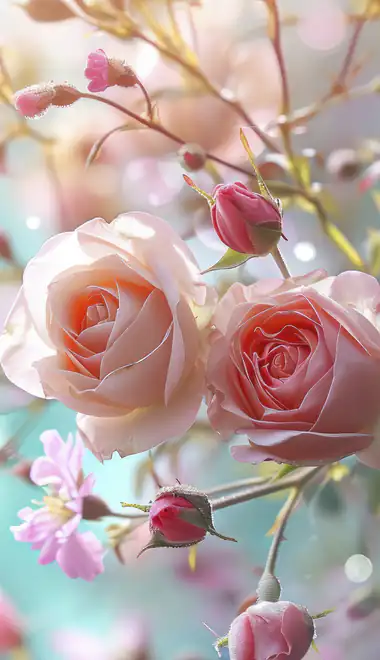 Wallpapers for Xiaomi Redmi 14C, POCO C71/C75/M7, Infinix Note 8 (720x1640): roses, spring, morning, sunrise