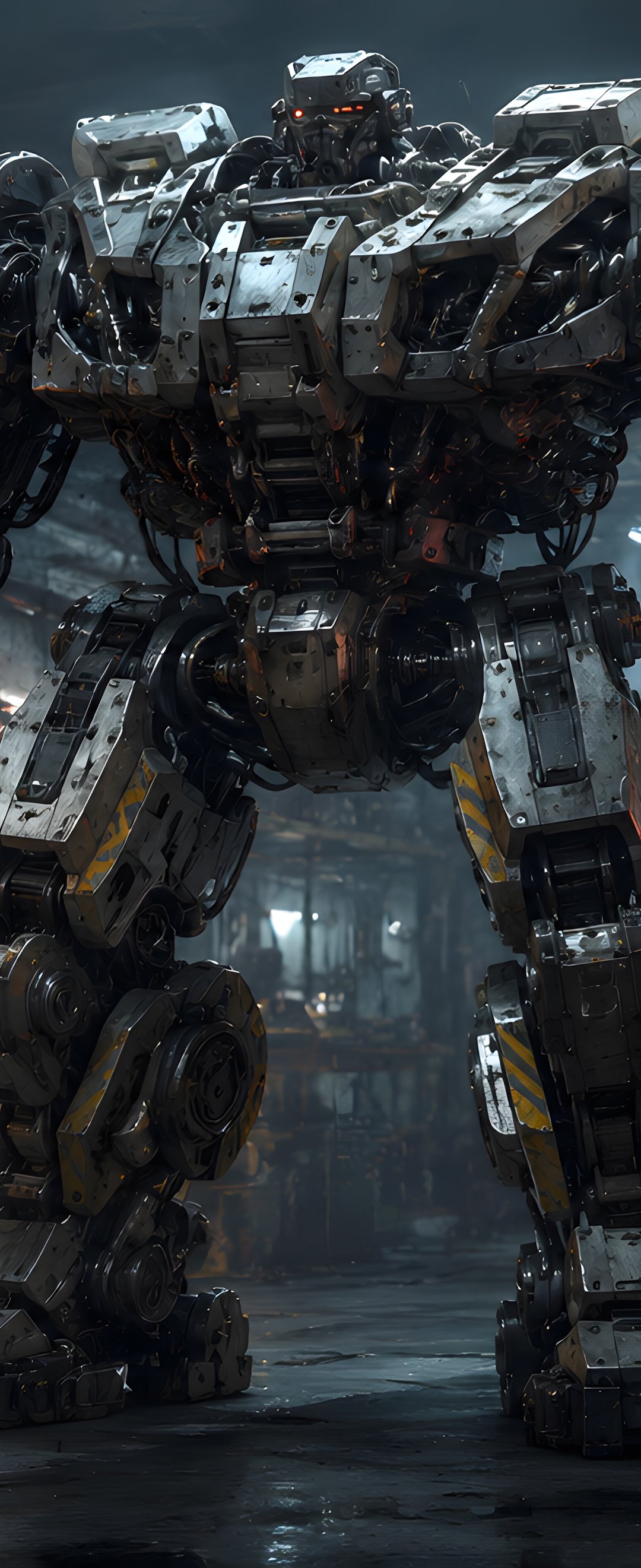 Big robot in a ghetto workshop - Wallpapers for Samsung Galaxy Z Flip6, Motorola Razr 2025 in 1080x2640 resolution
