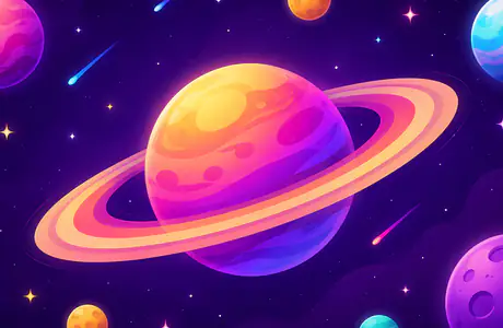 WSXGA обои космос (1440x900): Сатурн, комета, метеорит, планета