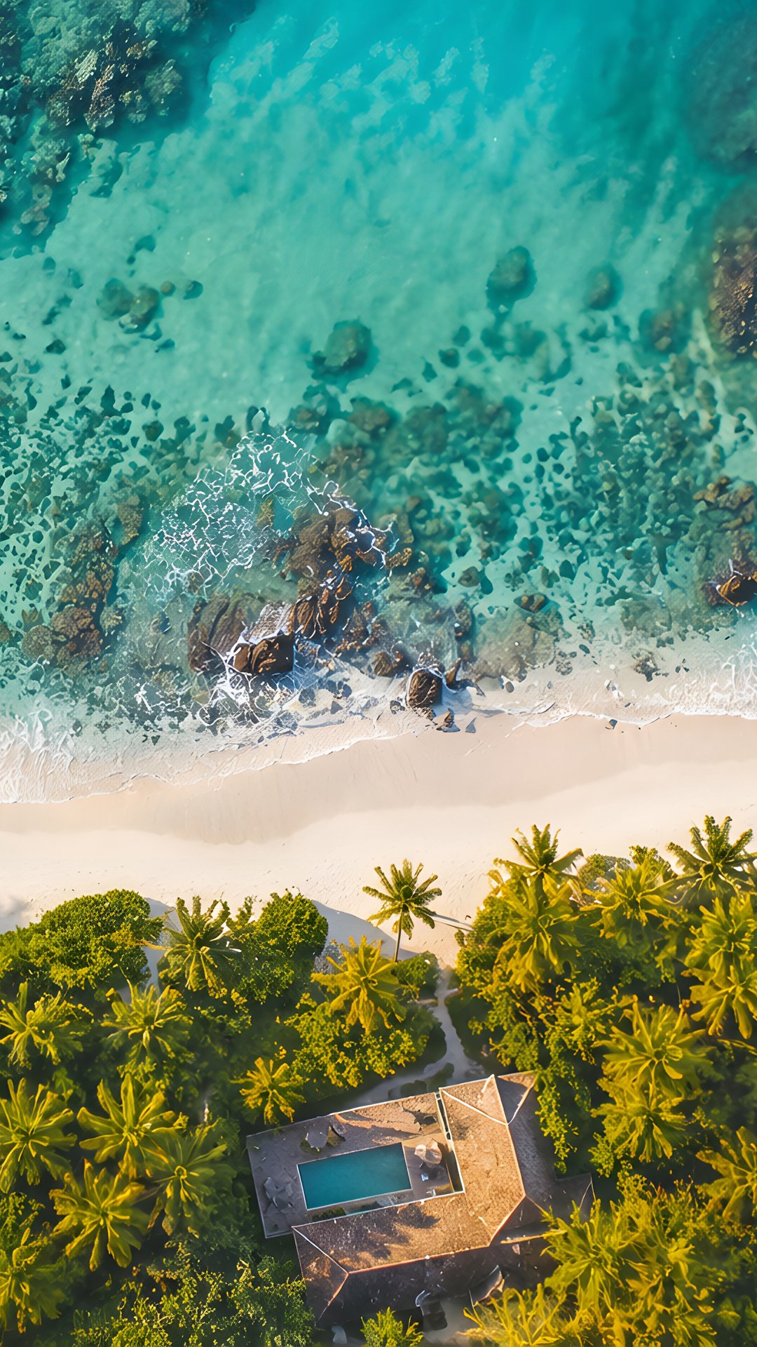 Tropical Coast with Ocean Villas - Wallpapers for Samsung, Honor, Sony in 1080x1920 resolution