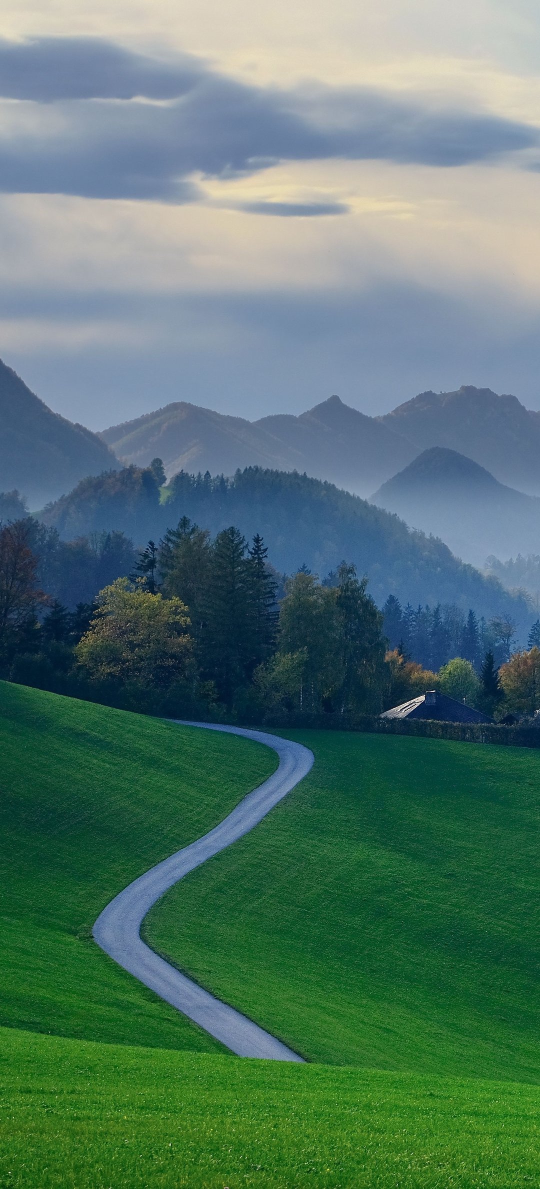 Flat green field and hills - Wallpapers for Honor/Huawei in 1080x2376 resolution