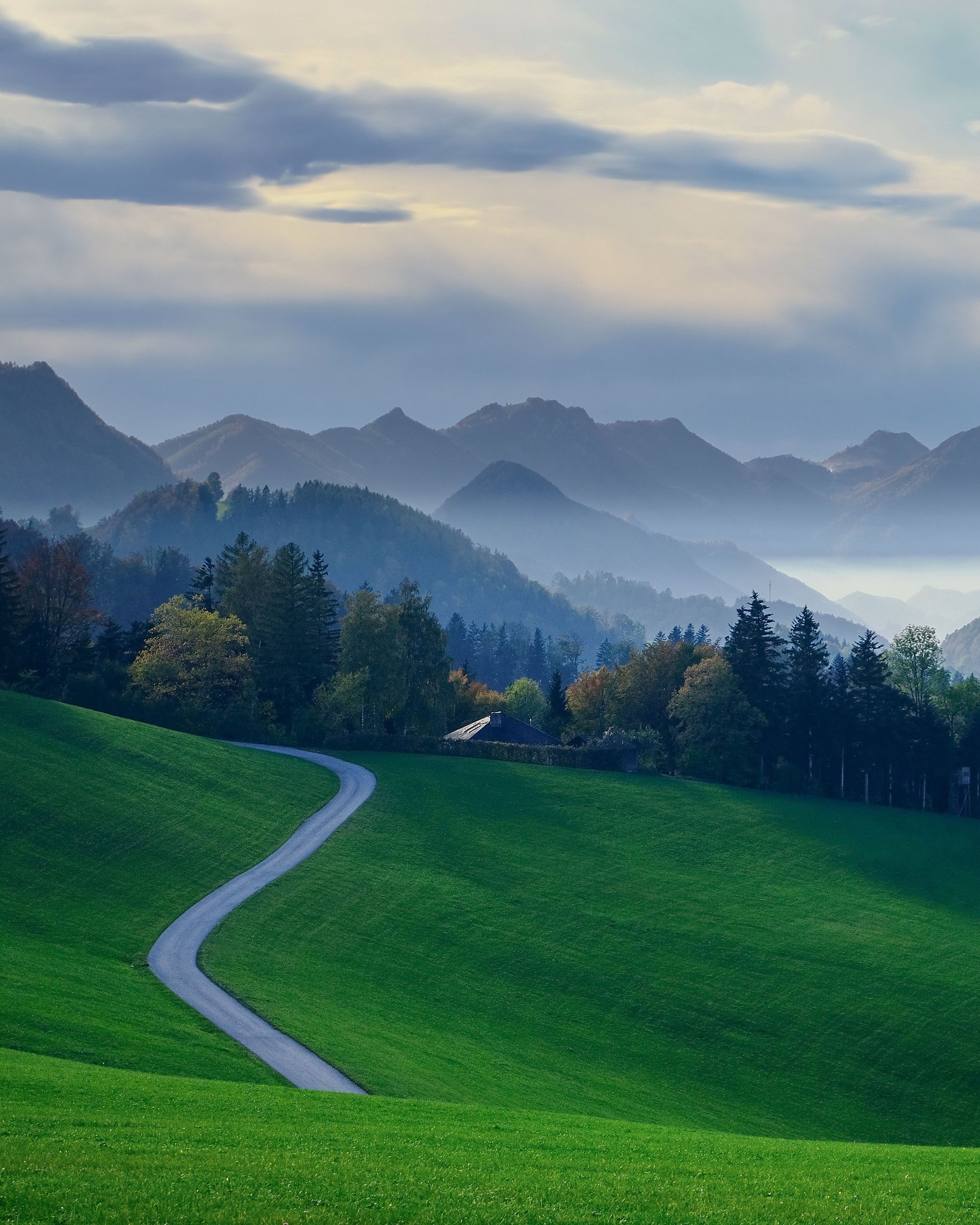 Flat green field and hills - Wallpapers for Samsung Galaxy Z Fold 2/3 in 1768x2208 resolution