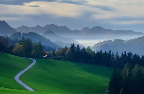 Wallpapers for iPad mini 8.3″ (2266x2266): field, mountains, valley, hills