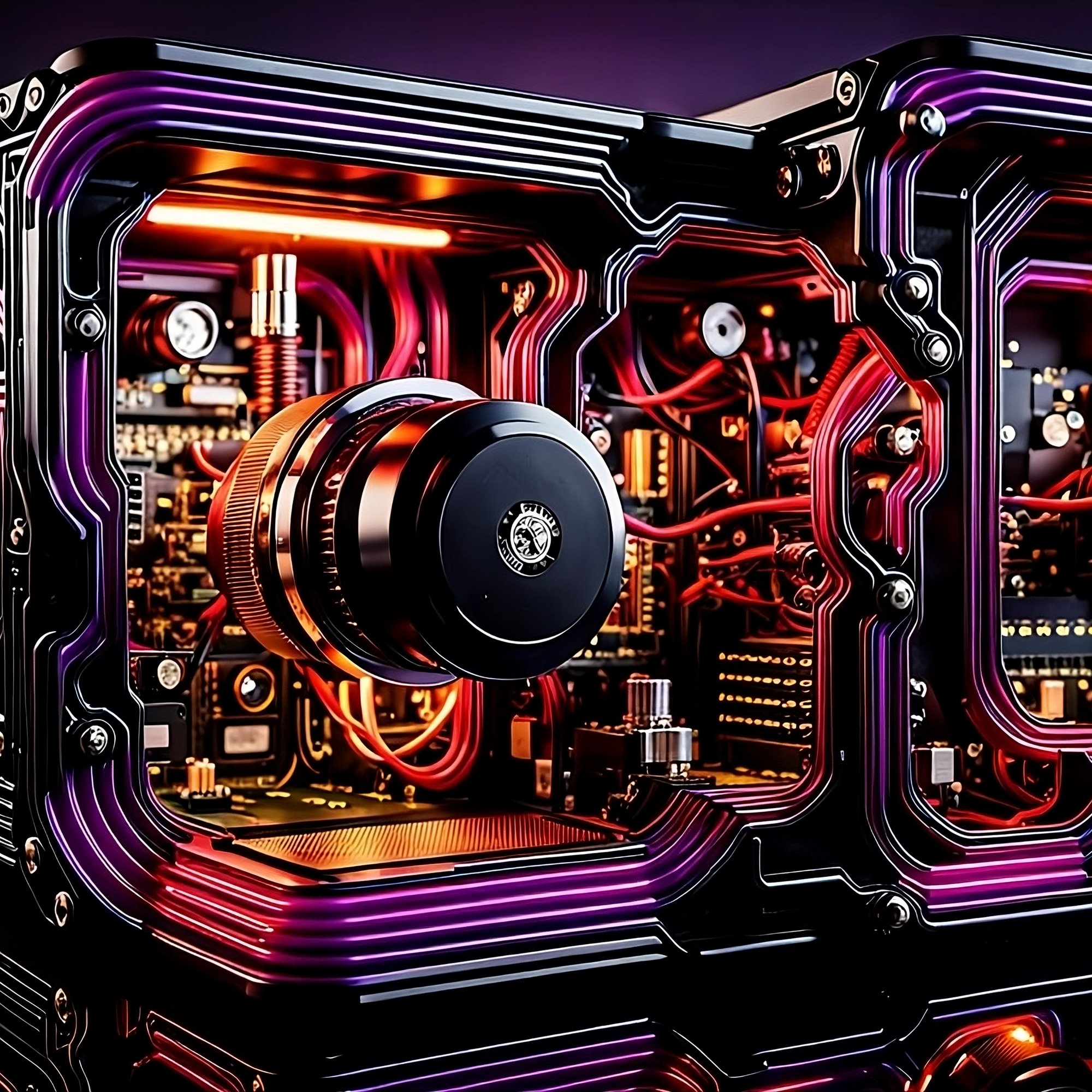 Cyberpunk PC with RGB backlight - Wallpapers for Samsung/Xiaomi in 2000x2000 resolution