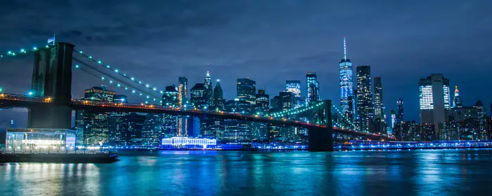 UltraWide 21:9 wallpapers (2560x1080): Brooklyn Bridge, One World Trade Center, New York City, USA