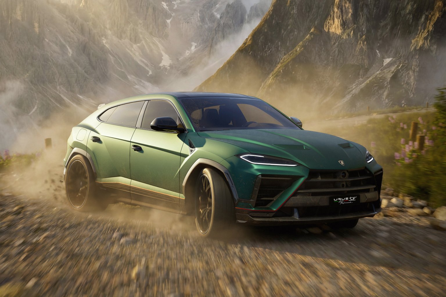 Green Lamborghini Urus SE on Road - Microsoft Surface 12.4″ wallpapers in 1536x1024 resolution