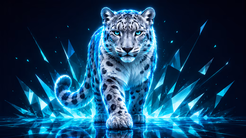 Low Poly Snow Leopard in Glass - Wallpapers for Nokia, Samsung in 360x640 resolution