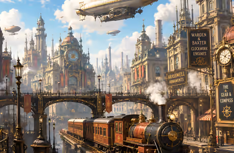 Steam Wallpapers for iPad Pro 11″ (2388x2388): steampunk, train, airship, steam train