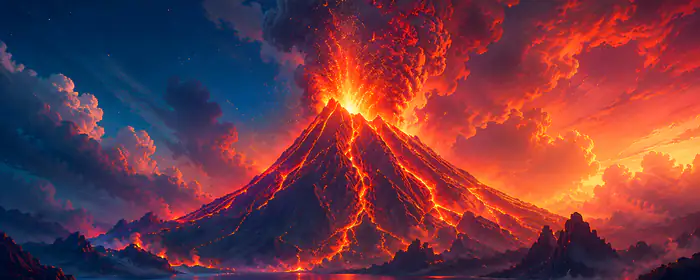 UltraWide 21:9 wallpapers (2560x1080): volcano, lava, island, mountains
