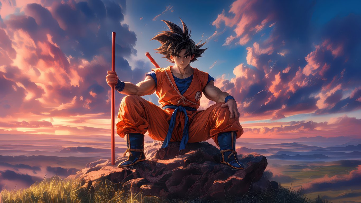 Son Goku from Dragon Ball - Laptop Wallpapers in 1366x768 resolution