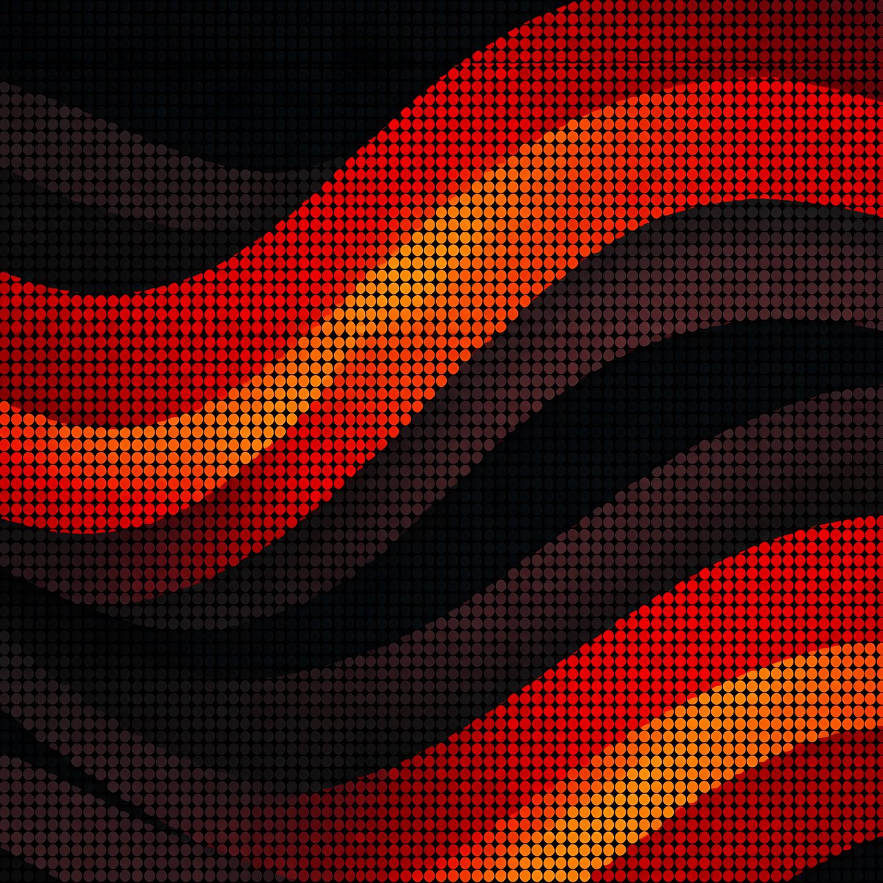 Red and Orange Pixel Wave Pattern - Wallpapers for Lenovo, Huawei in 1280x1280 resolution