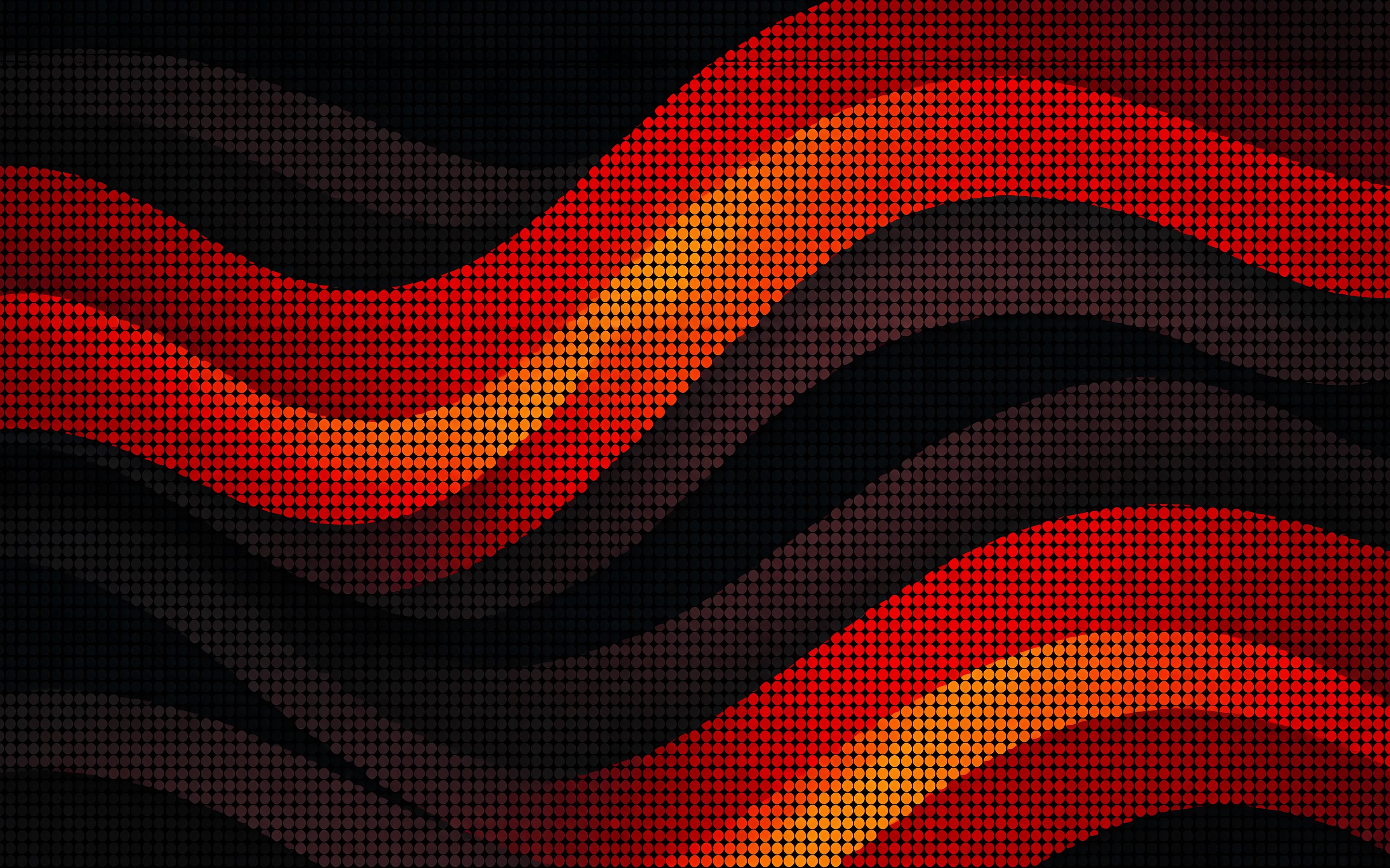 Red and Orange Pixel Wave Pattern - Wallpapers for Apple MacBook 15″ in 2880x1800 resolution