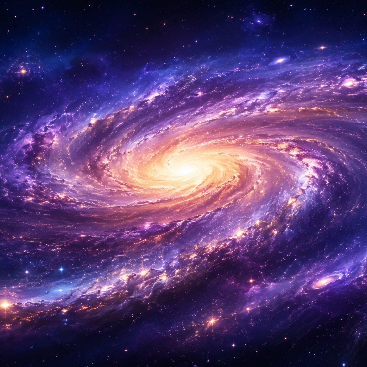 Bright purple spiral Galaxy - Wallpapers for Lenovo, Huawei in 1280x1280 resolution