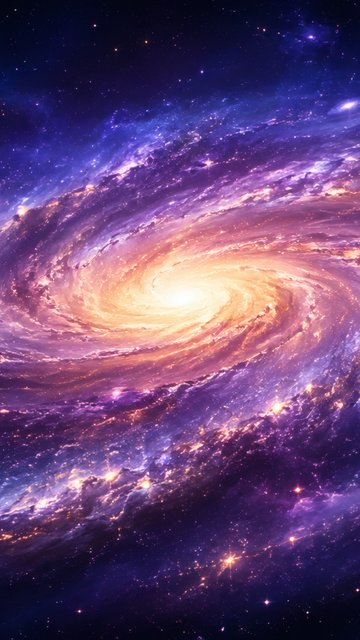 Bright purple spiral Galaxy - Wallpapers for Nokia, Samsung in 360x640 resolution