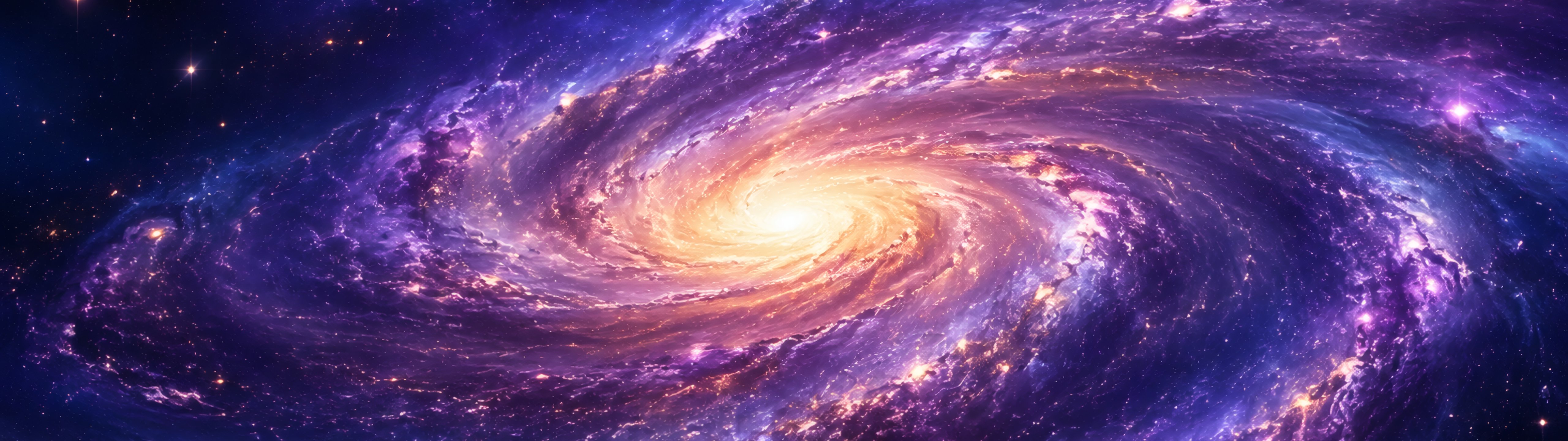 Bright purple spiral Galaxy - UltraWide 32:9 wallpapers in 5120x1440 resolution