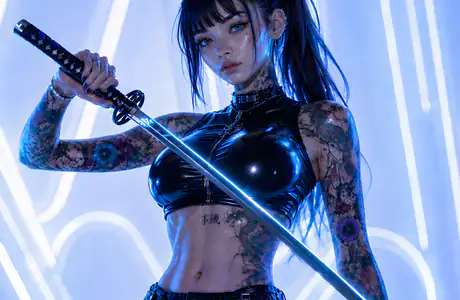 8K wallpapers (7680x4320): samurai, warrior women, woman, brunette