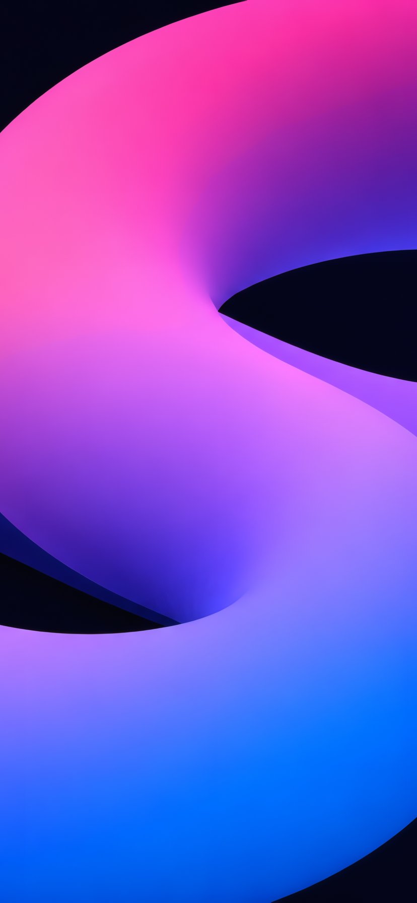 Неоновые кольца в градиентном сиянии - Обои для iPhone 11/XR в разрешении 828x1792