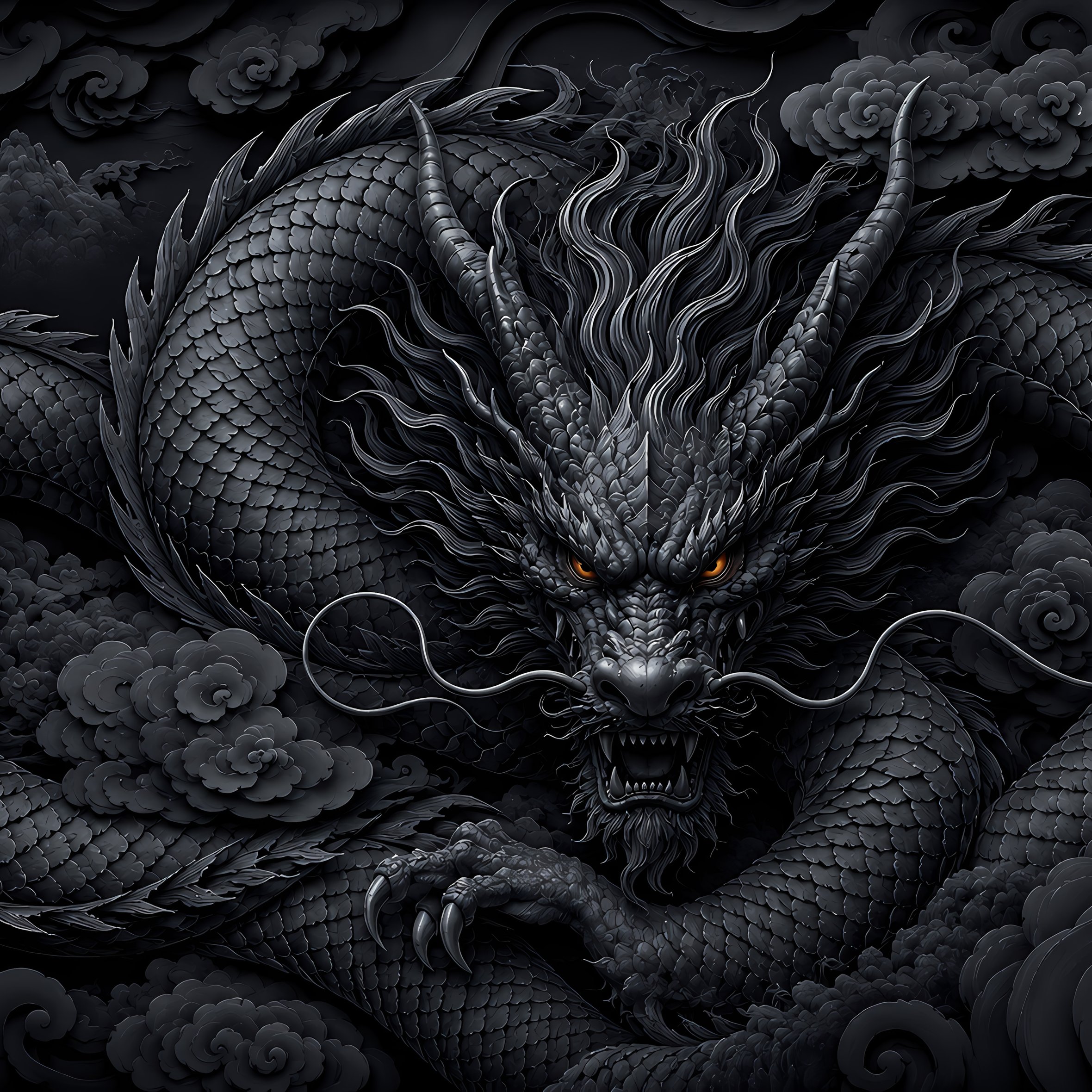 Mythological Dragon in Darkness - Wallpapers for iPad Air 10.9″ in 2360x2360 resolution