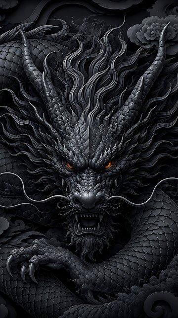 Mythological Dragon in Darkness - Wallpapers for Nokia, Samsung in 360x640 resolution