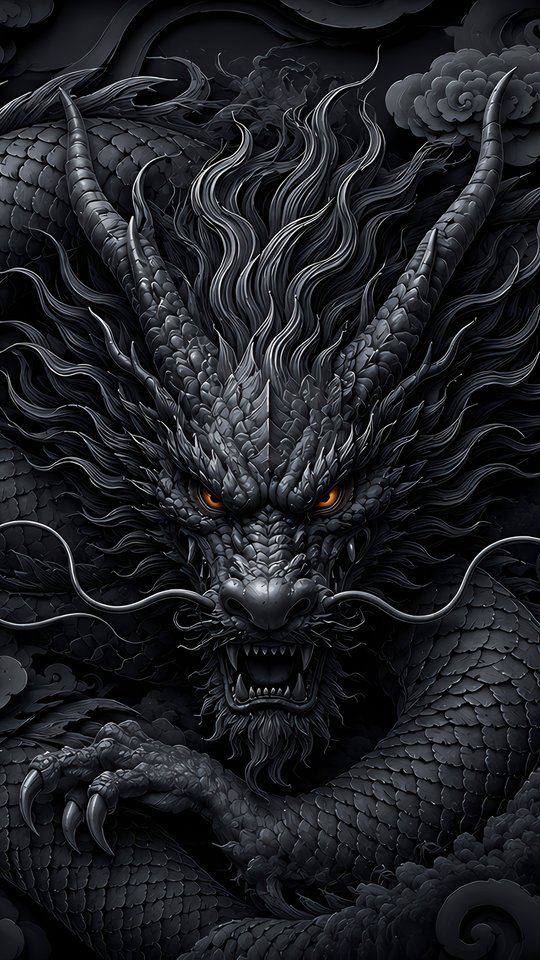 Mythological Dragon in Darkness - Wallpapers for Samsung, HTC, Sony in 540x960 resolution