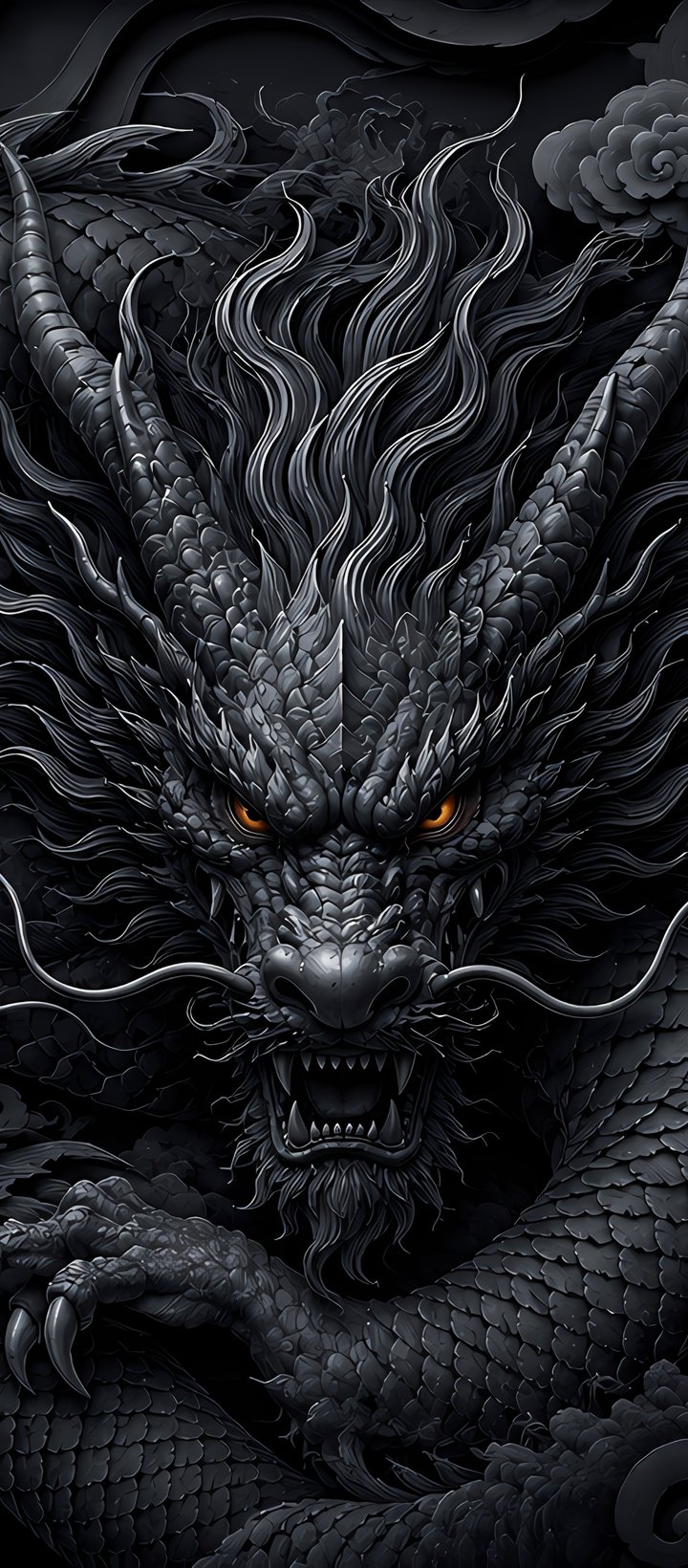 Mythological Dragon in Darkness - Wallpapers for Xiaomi Redmi 14C, POCO C71/C75/M7, Infinix Note 8 in 720x1640 resolution