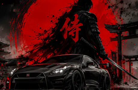 8K wallpapers (7680x4320): Nissan GTR R35, samurai, Nissan, Japan