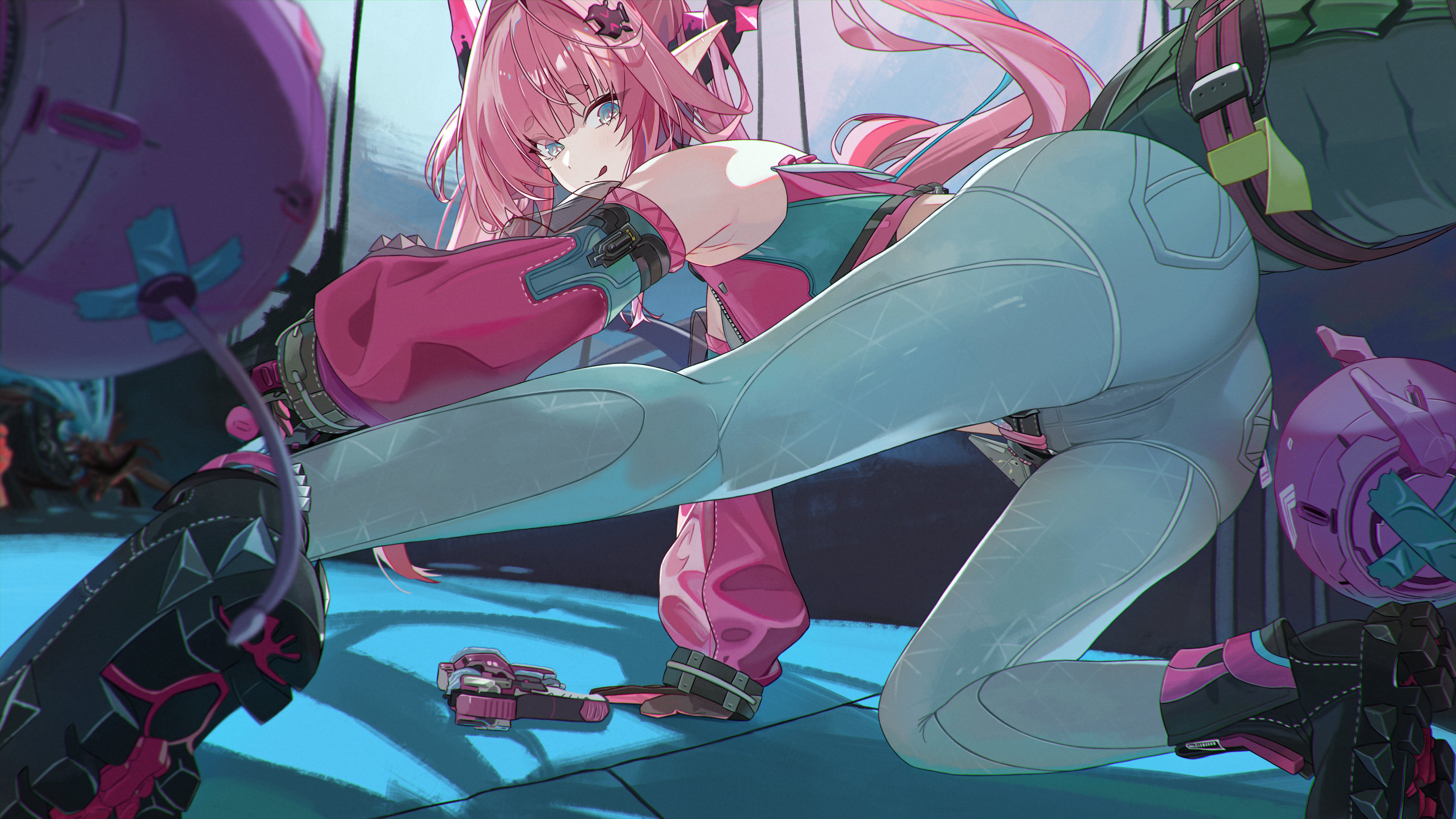 Yvonne from Arknights in Action - 5K wallpapers in 5120x2880 resolution