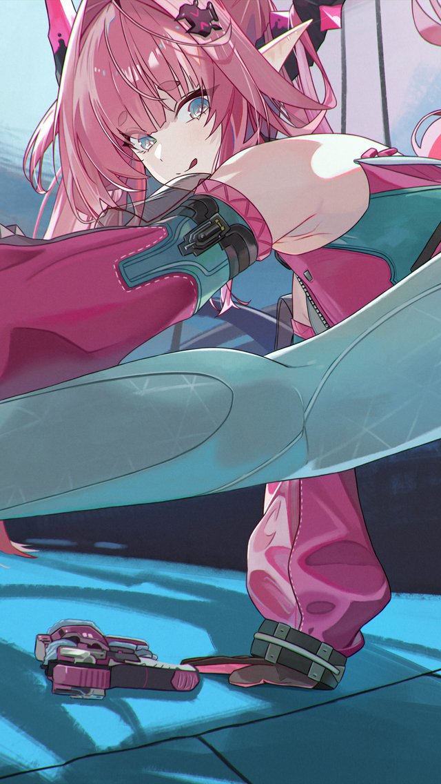 Yvonne from Arknights in Action - Wallpapers for iPhone 5/5S/5C/SE in 640x1136 resolution