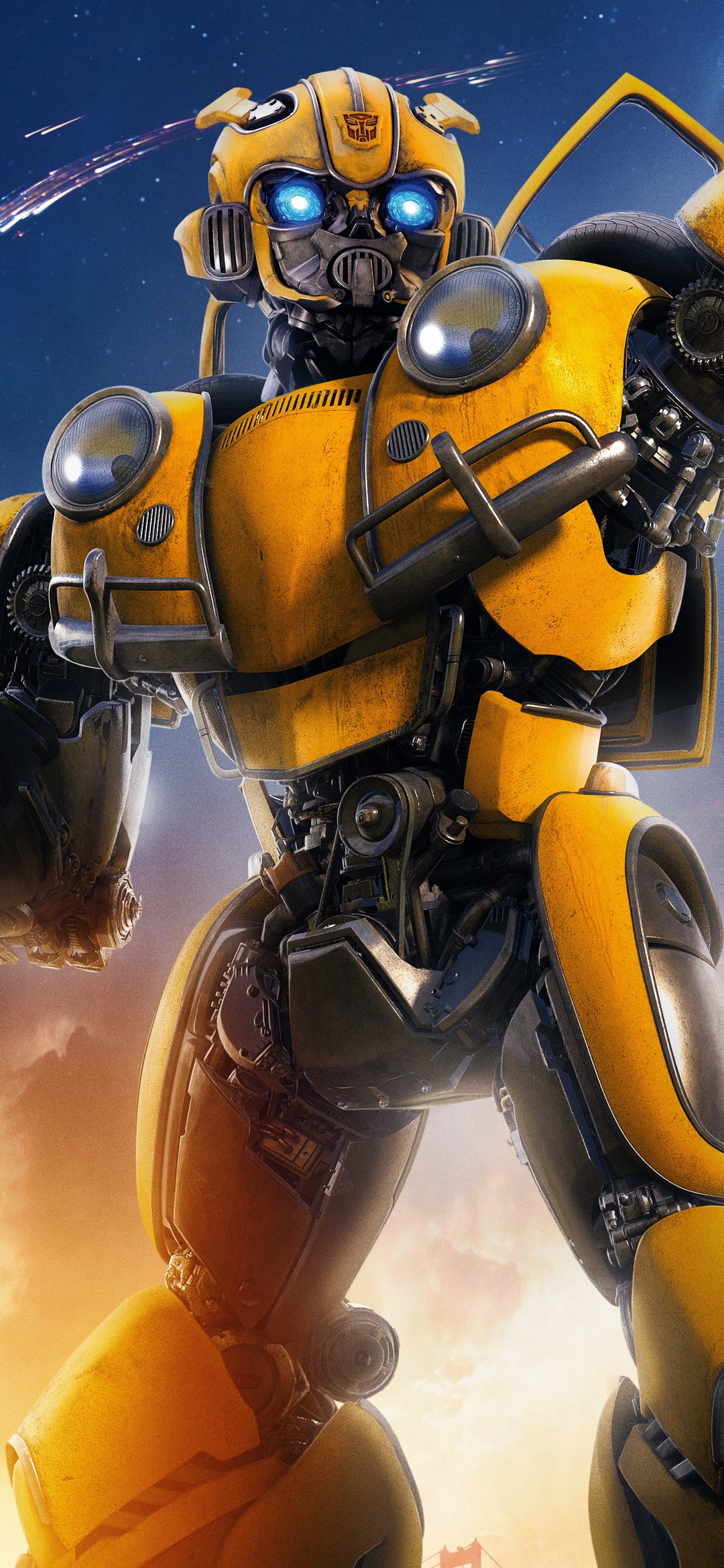 Bumblebee Beneath a Cosmic Sky - Wallpapers for iPhone 12 mini/13 mini, Samsung Galaxy S24/S24 FE/S25/S25 FE/S26/A55/A56/A35/A26/A16/M15, Xiaomi, Sony Xperia in 1080x2340 resolution