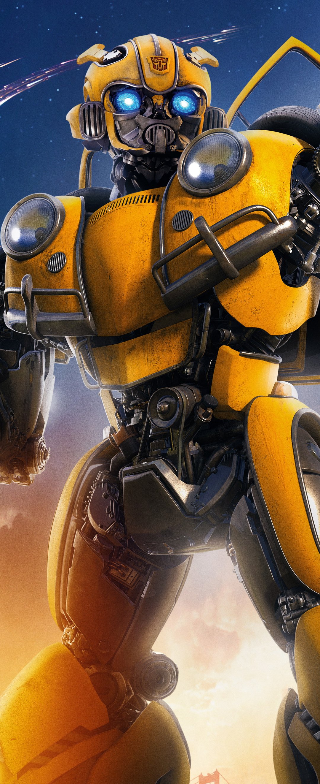Bumblebee Beneath a Cosmic Sky - Wallpapers for Samsung Galaxy Z Flip6, Motorola Razr 2025 in 1080x2640 resolution