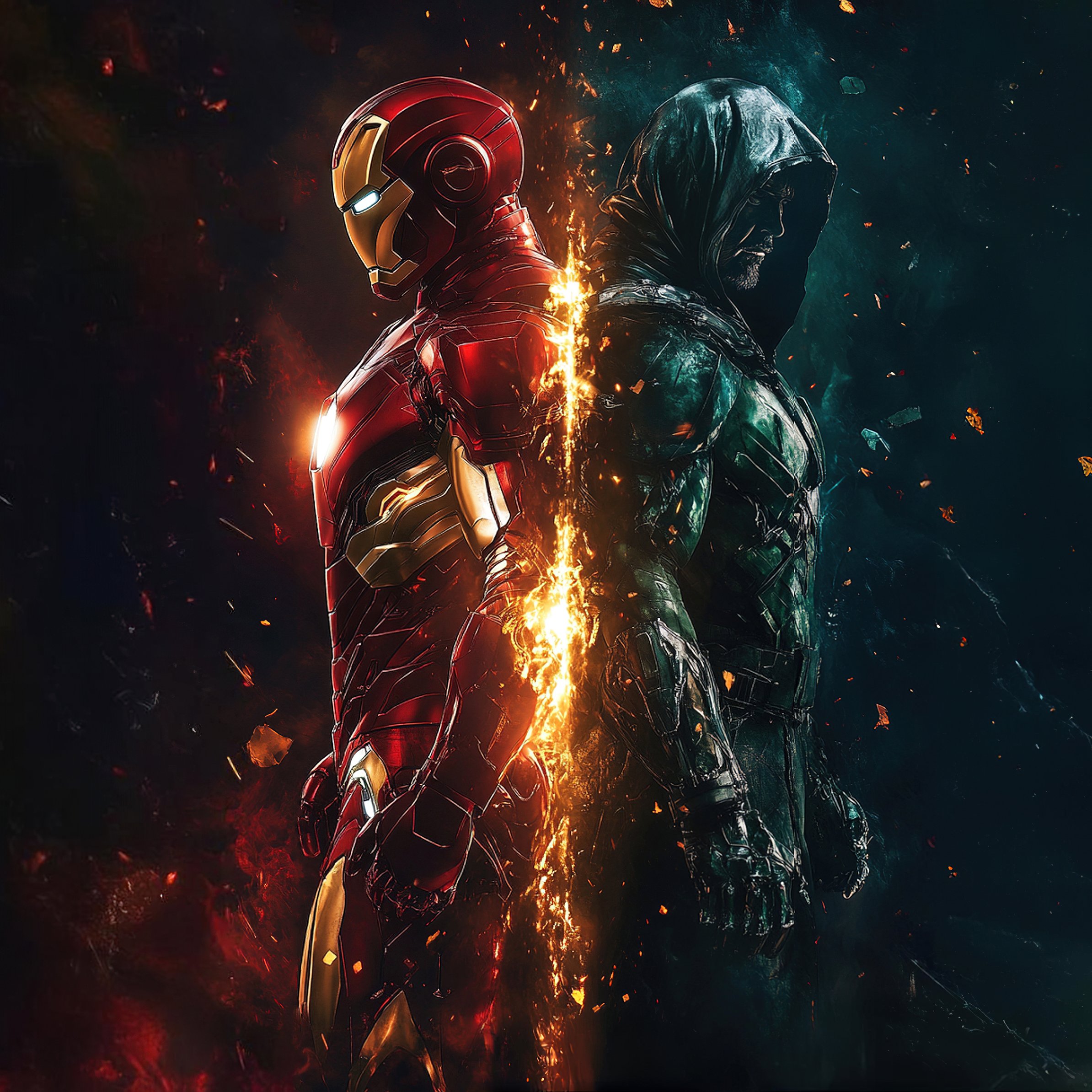 Iron Man and Doctor Doom - Wallpapers for iPad Pro 11″ in 2388x2388 resolution