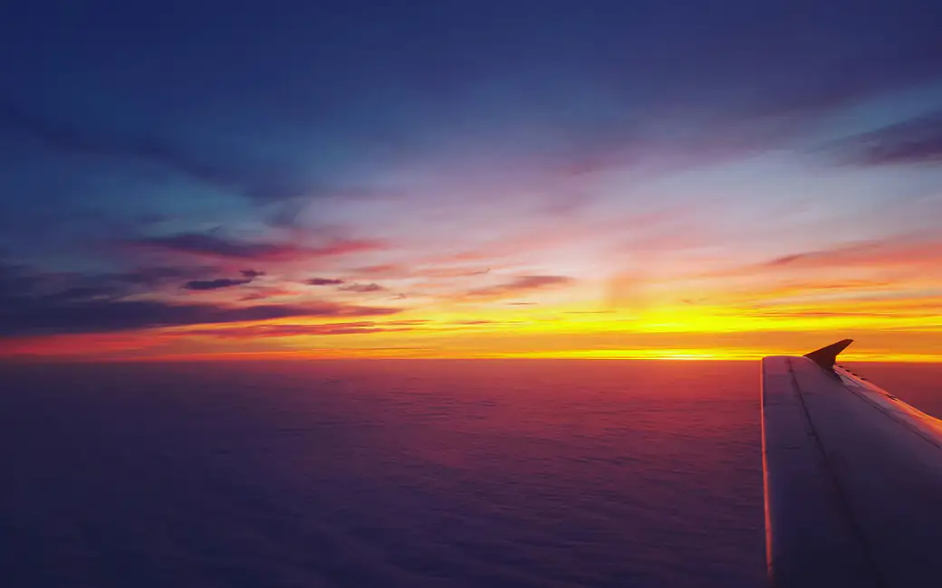Colorful Sunset from an Airplane — desktop and phone wallpaper, free download