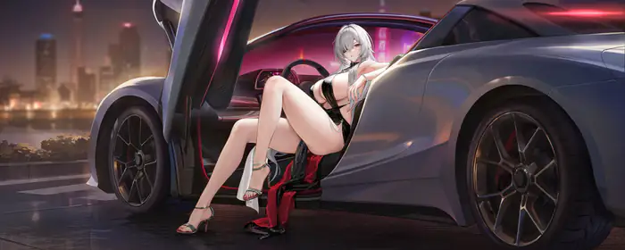 UltraWide 21:9 обои (2560x1080): Fritz Rumey, Azur Lane, спорткар, купе