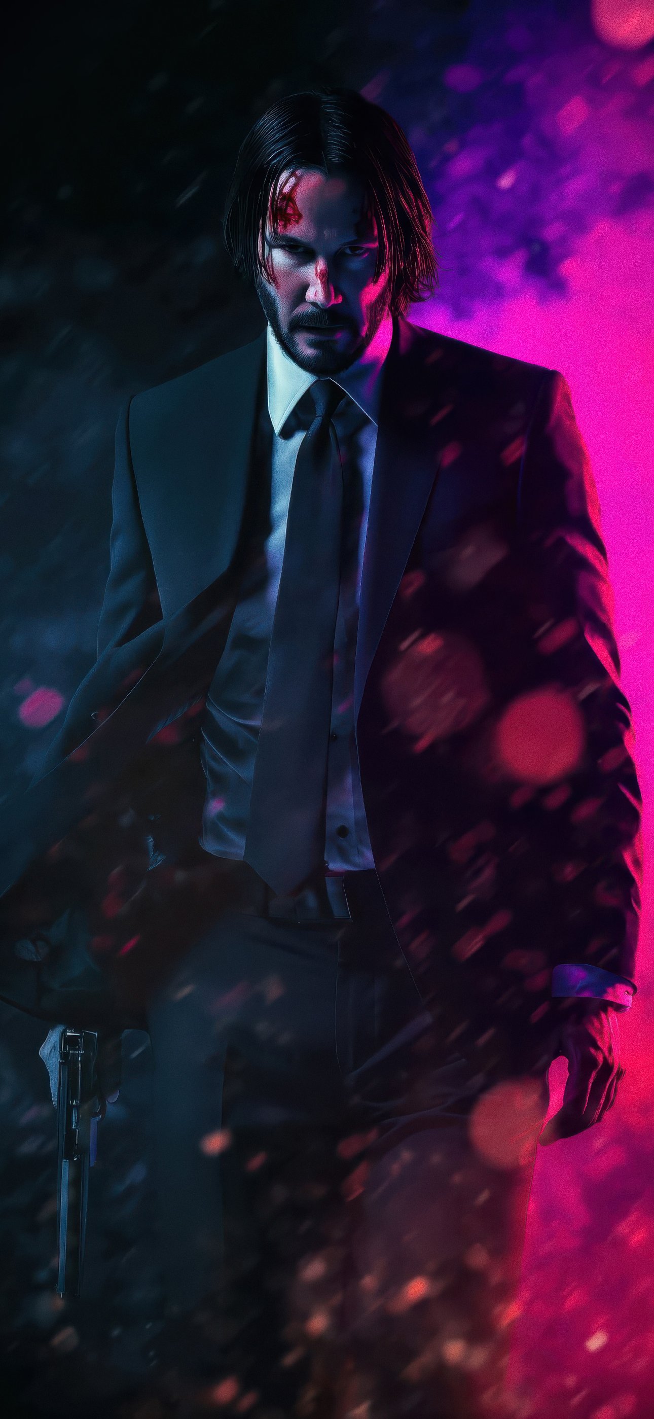 John Wick in a jacket in a dramatic scene - Wallpapers for iPhone 15 Pro Max/14 Pro Max in 1290x2796 resolution