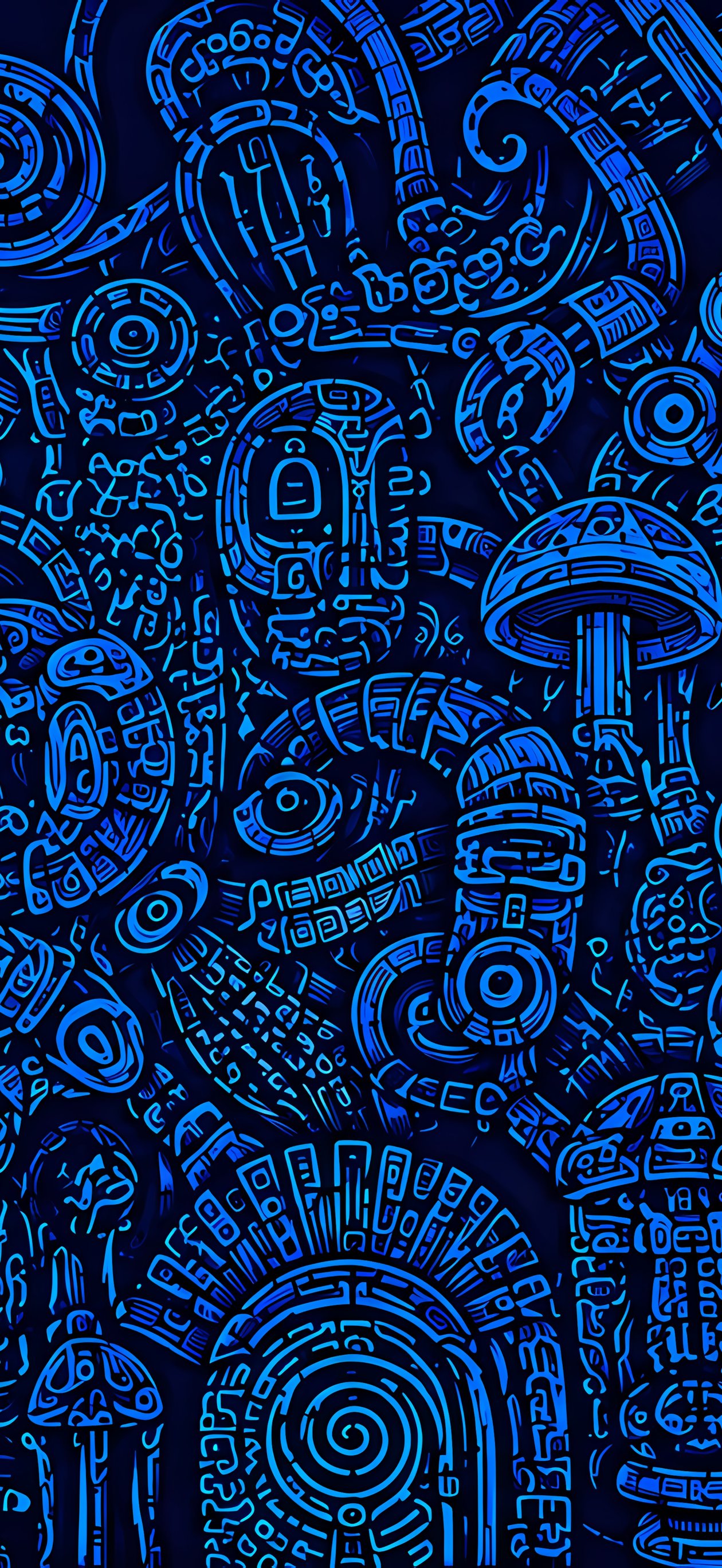 Surreal Blue Mechanical Ornament - Wallpapers for iPhone Air in 1260x2736 resolution